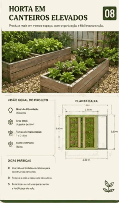 Projeto 08 - Horta em Canteiros Elevados